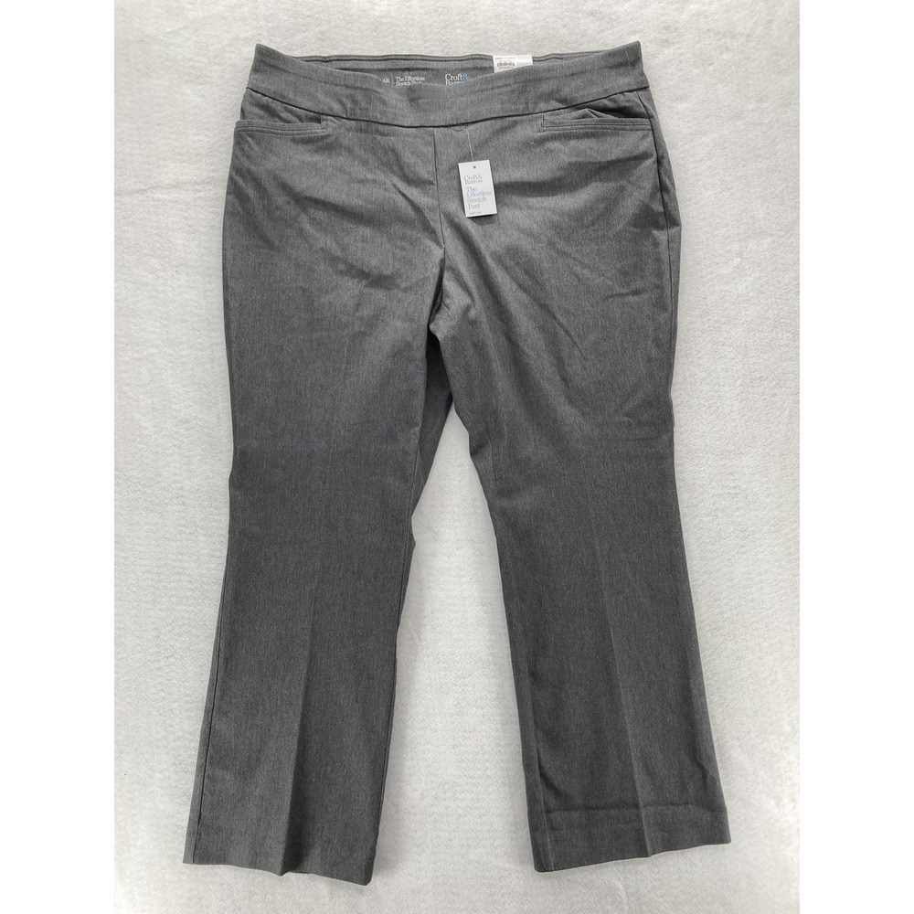 Croft & Barrow Effortless Stretch Pants Womens 22W Gray Bootcut Plus Comfort NWT